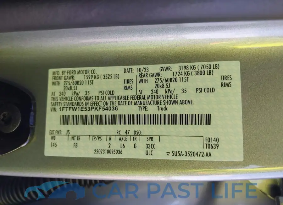 1FTFW1E53PKF54036# 9