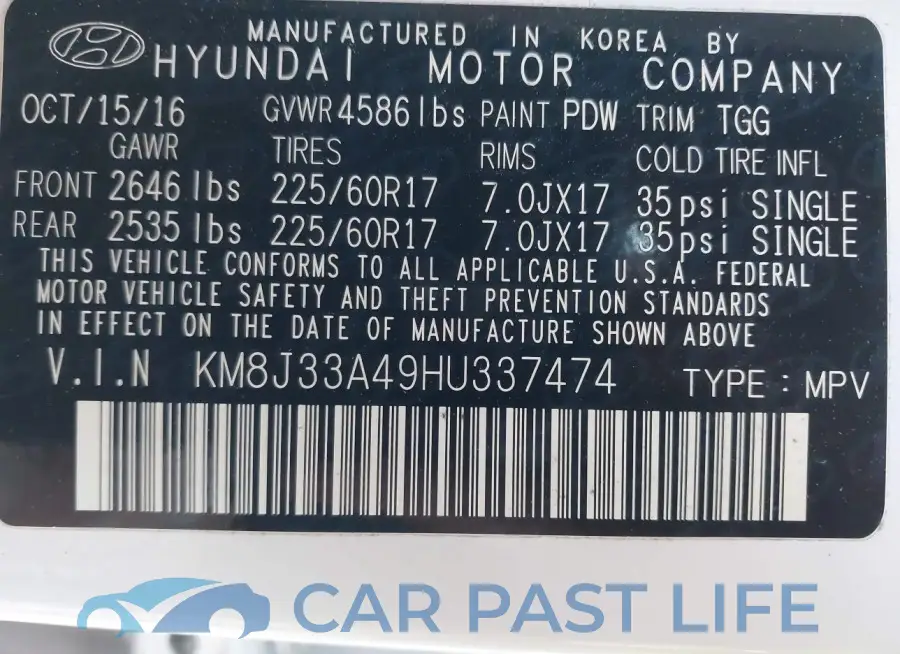 KM8J33A49HU337474# 9