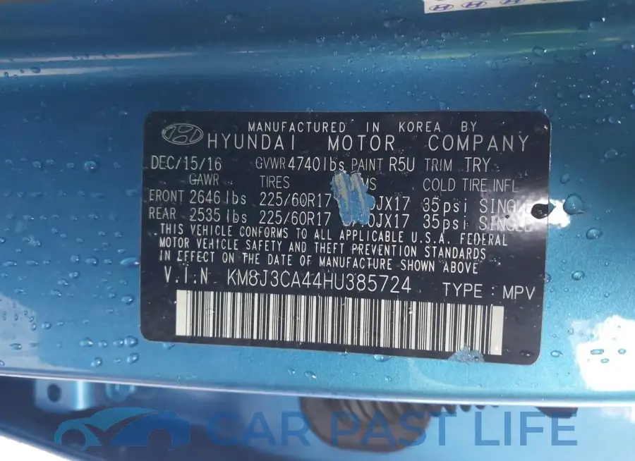 KM8J3CA44HU385724# 9