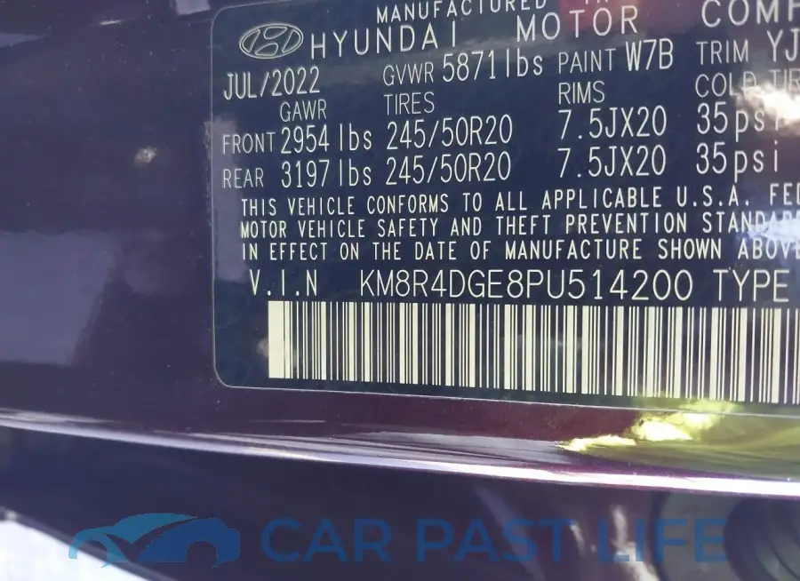 KM8R4DGE8PU514200# 9