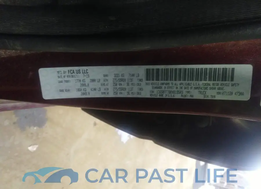 1C6SRFFT6KN919503# 9