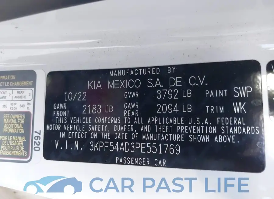 3KPF54AD3PE551769# 9