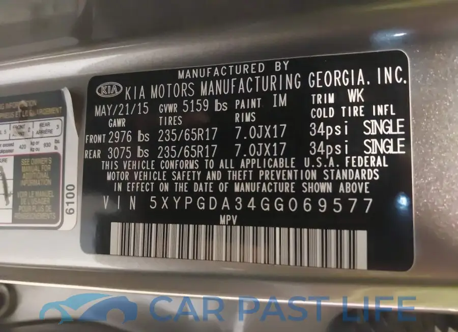 5XYPGDA34GG069577# 9