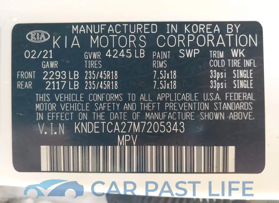 KNDETCA27M7205343# 9