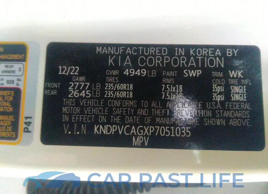 KNDPVCAGXP7051035# 9