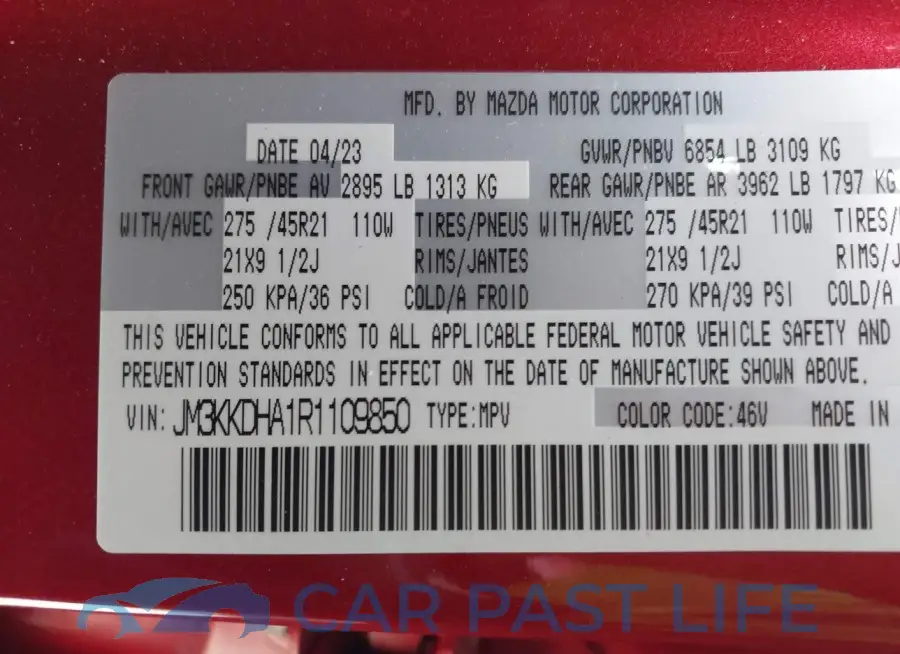 JM3KKDHA1R1109850# 9