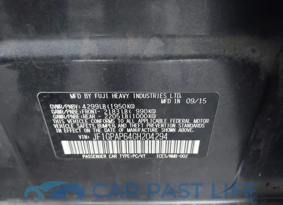JF1GPAP64GH204294# 9