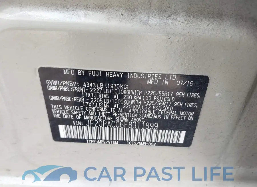JF2GPACC6F8311899# 9
