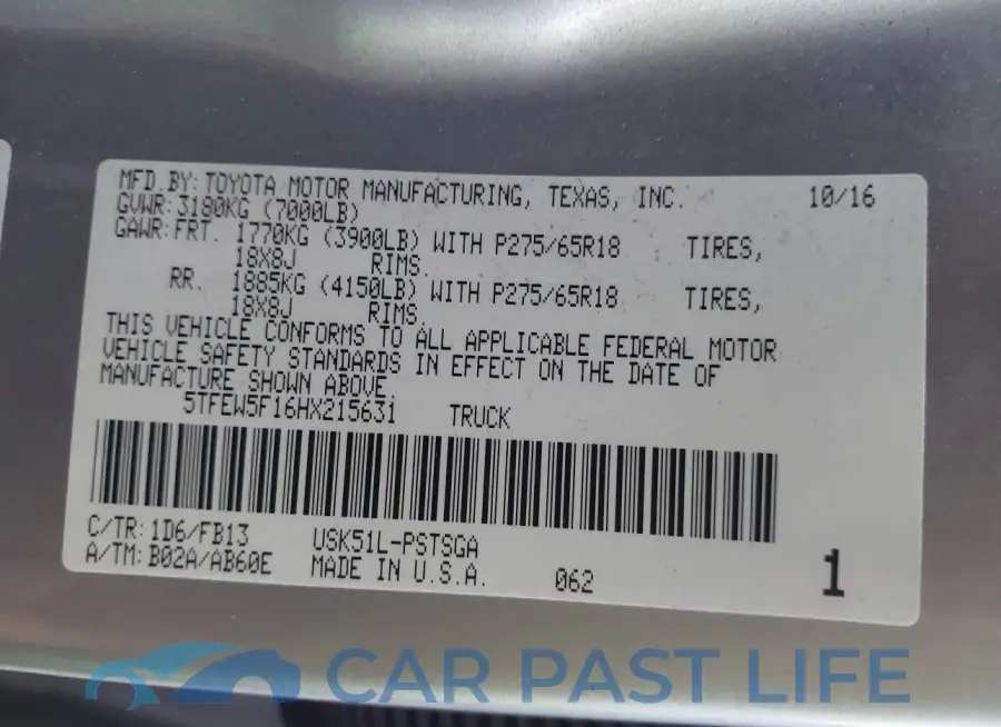 5TFEW5F16HX215631# 9