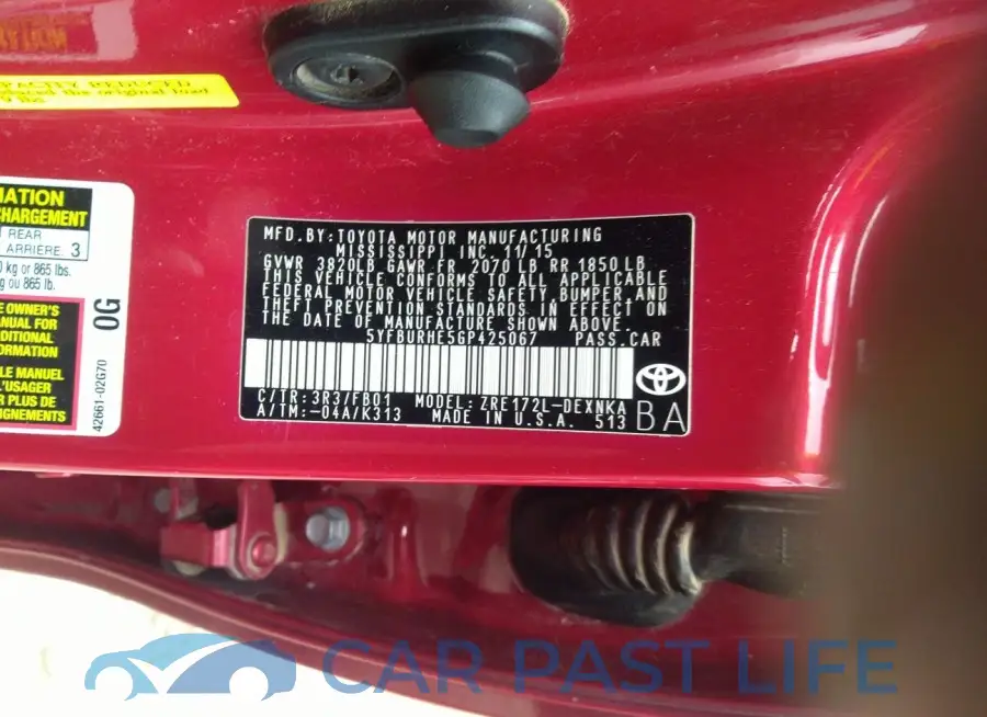 5YFBURHE5GP425067# 9