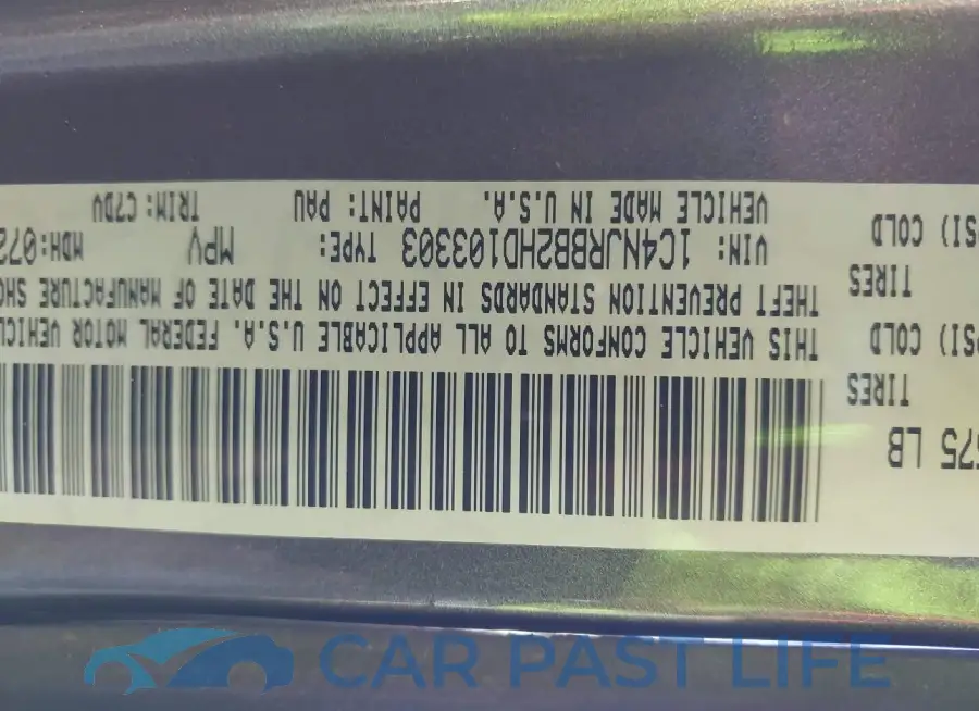 1C4NJRBB2HD103303# 9