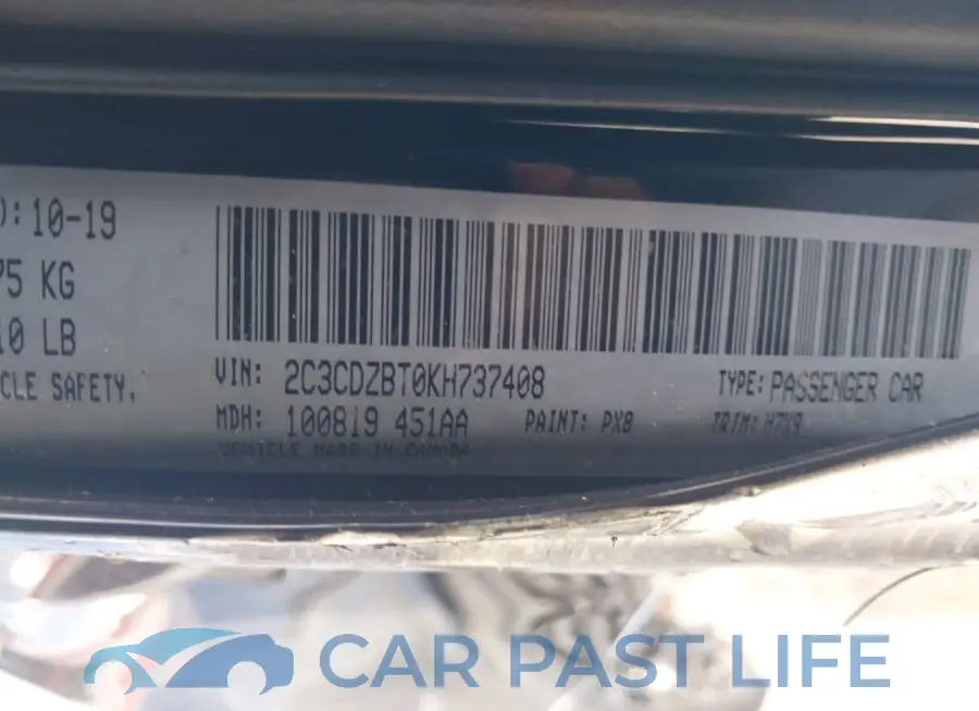 2C3CDZBT0KH737408# 9
