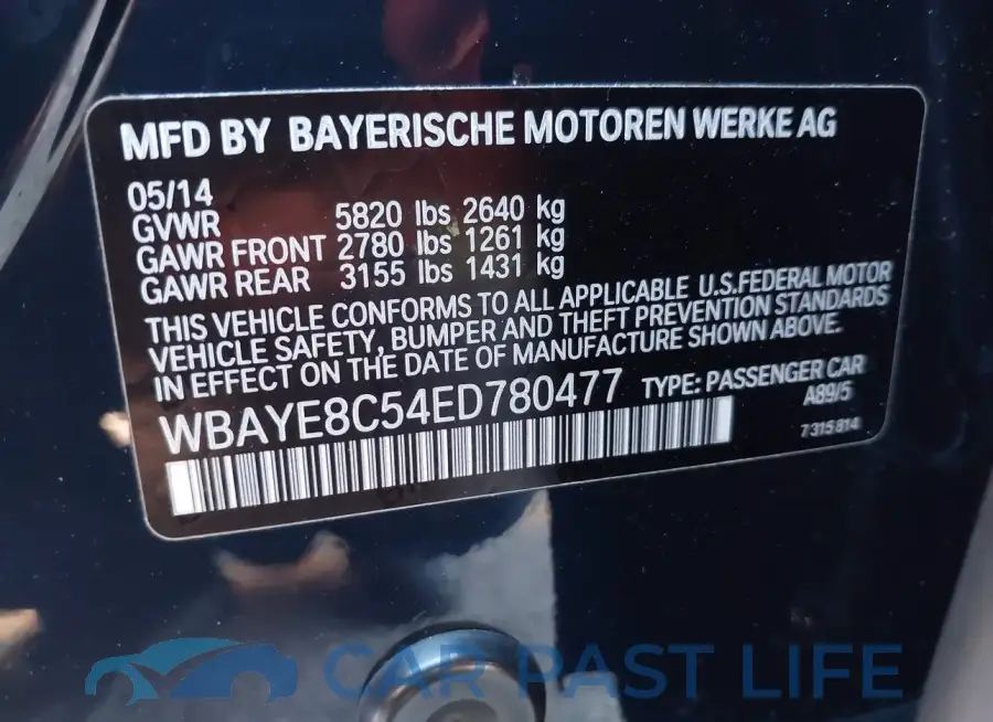 WBAYE8C54ED780477# 9