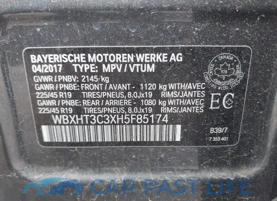 WBXHT3C3XH5F85174# 9