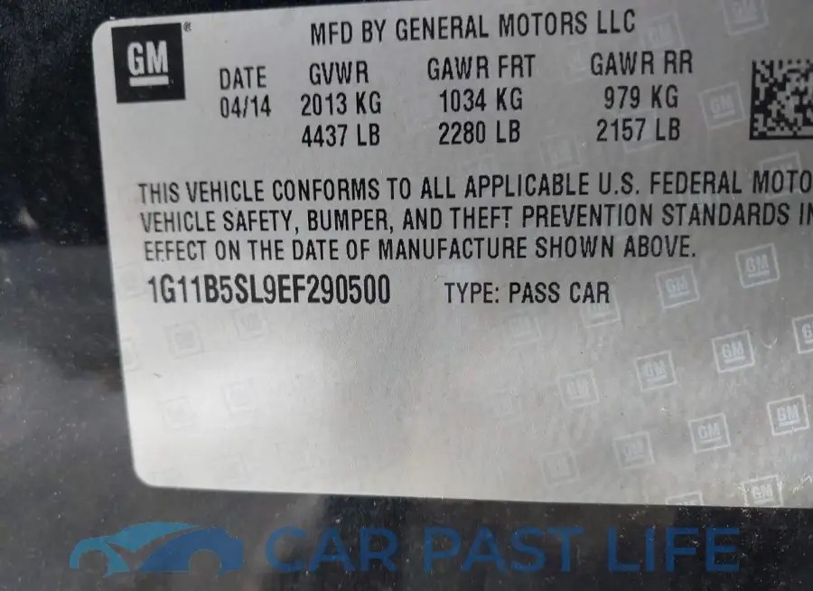 1G11B5SL9EF290500# 9