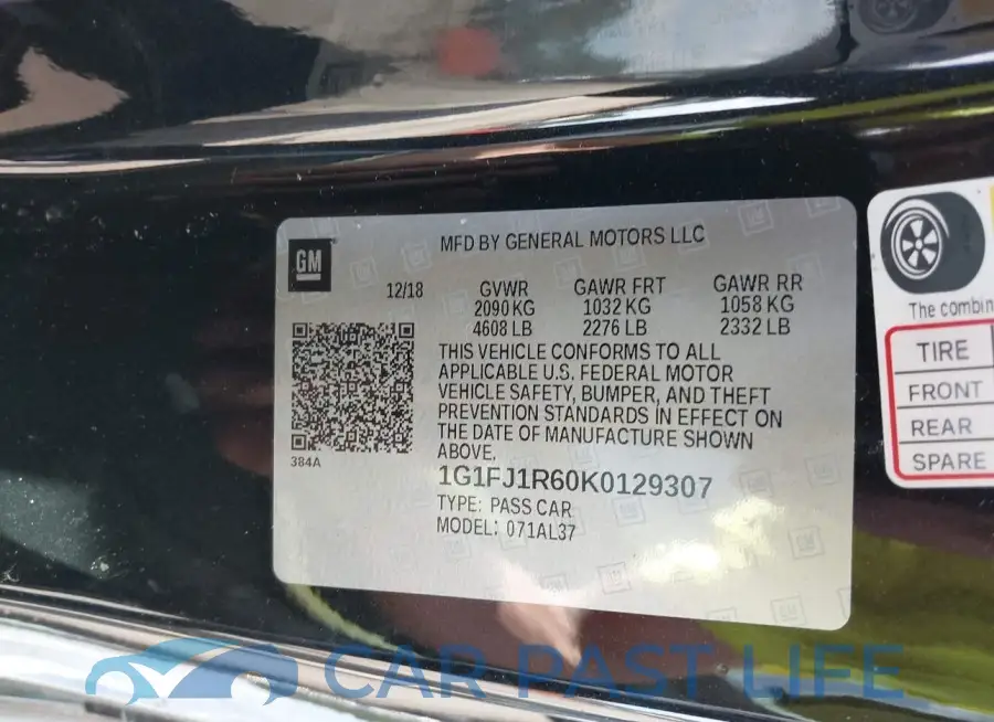 1G1FJ1R60K0129307# 9