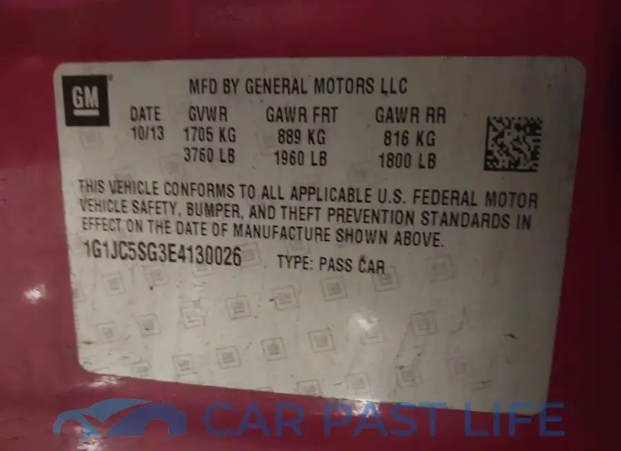 1G1JC5SG3E4130026# 9