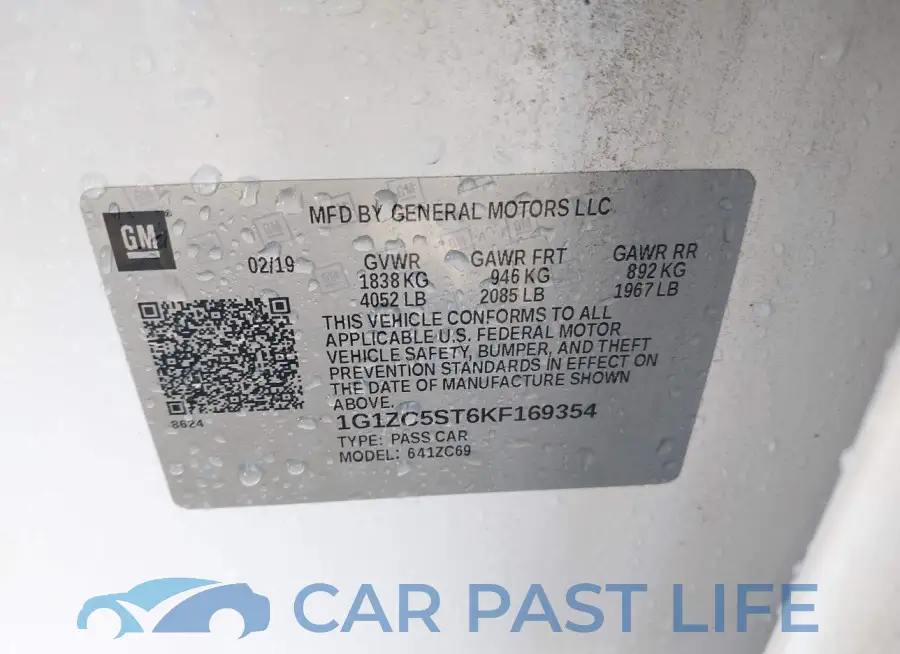 1G1ZC5ST6KF169354# 9