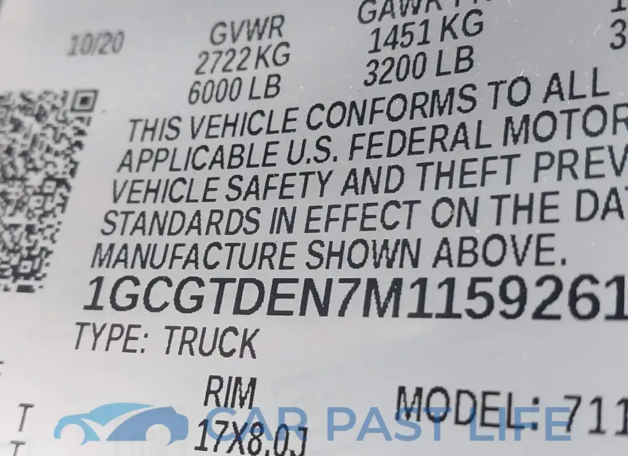 1GCGTDEN7M1159261# 9