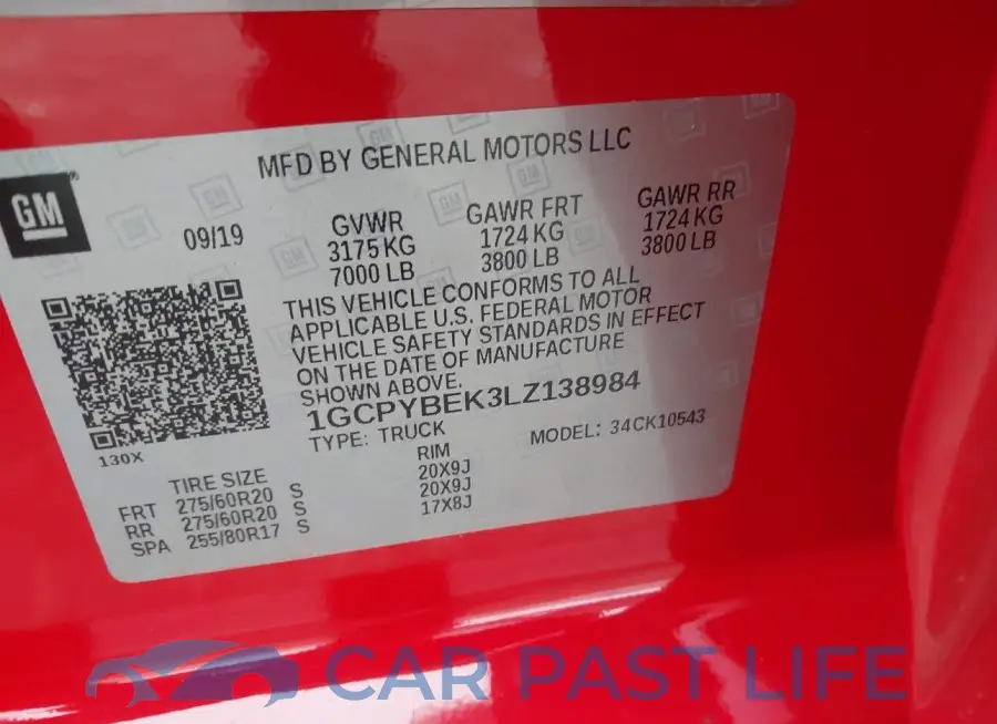 1GCPYBEK3LZ138984# 9