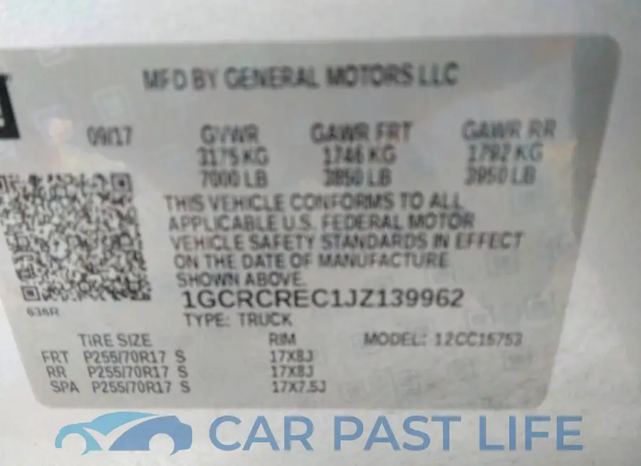 1GCRCREC1JZ139962# 9