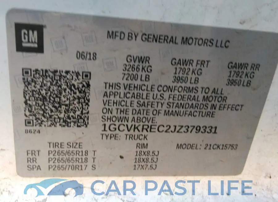 1GCVKREC2JZ379331# 9