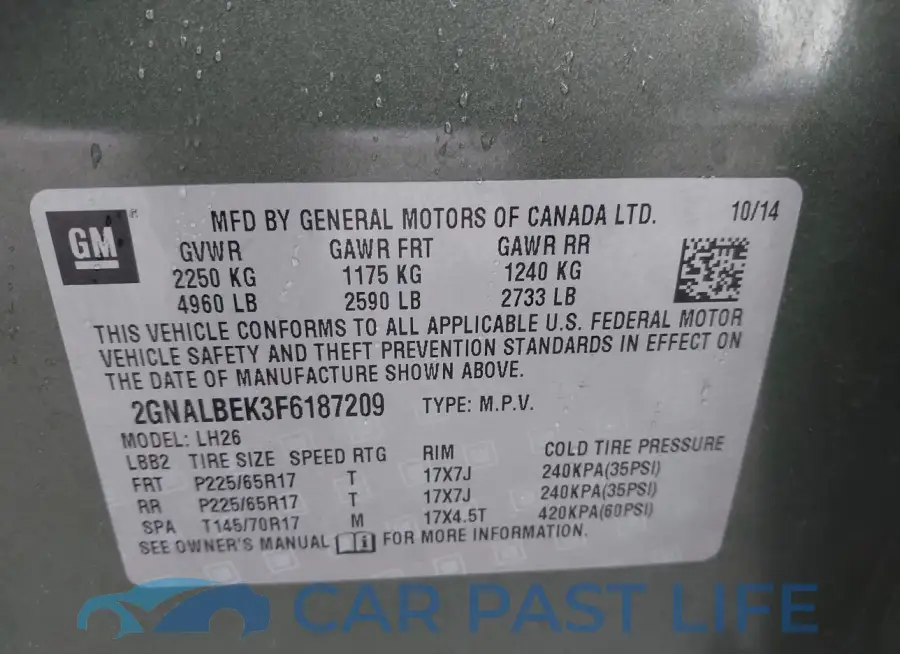 2GNALBEK3F6187209# 9
