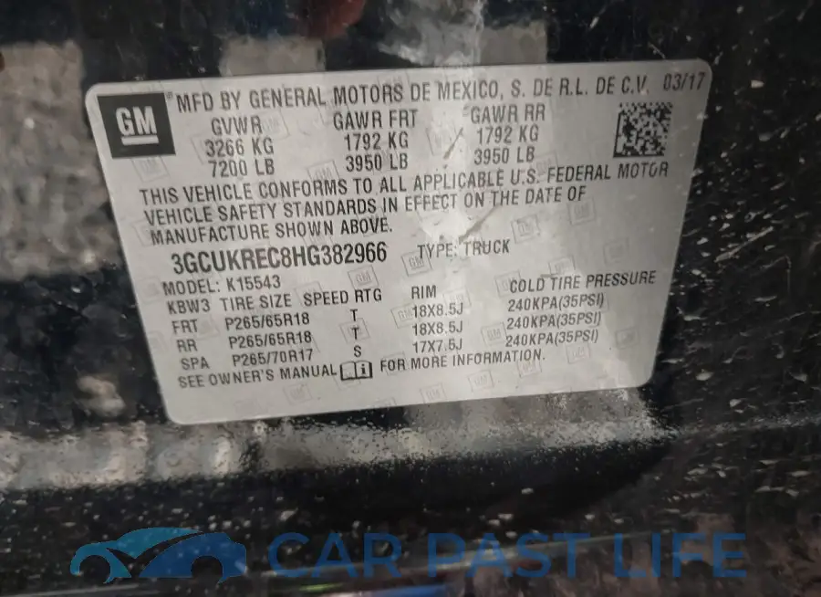 3GCUKREC8HG382966# 9