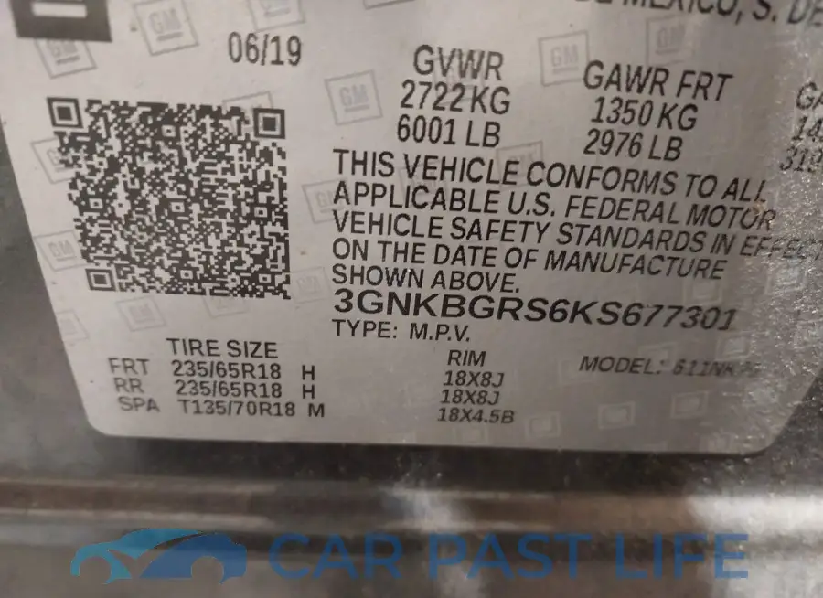 3GNKBGRS6KS677301# 9