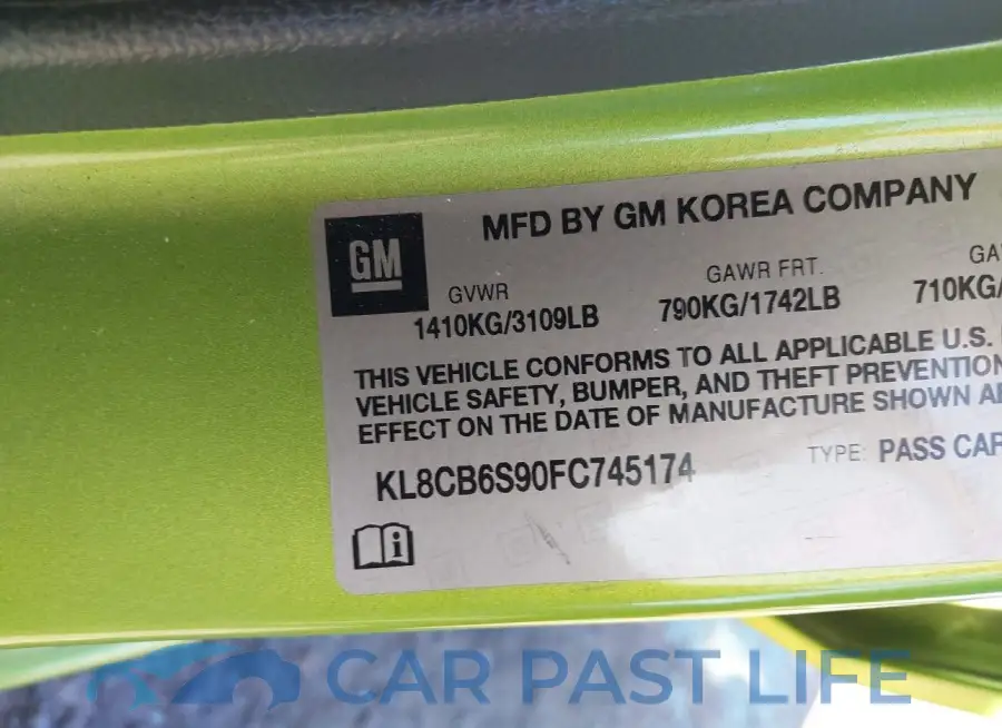 KL8CB6S90FC745174# 9