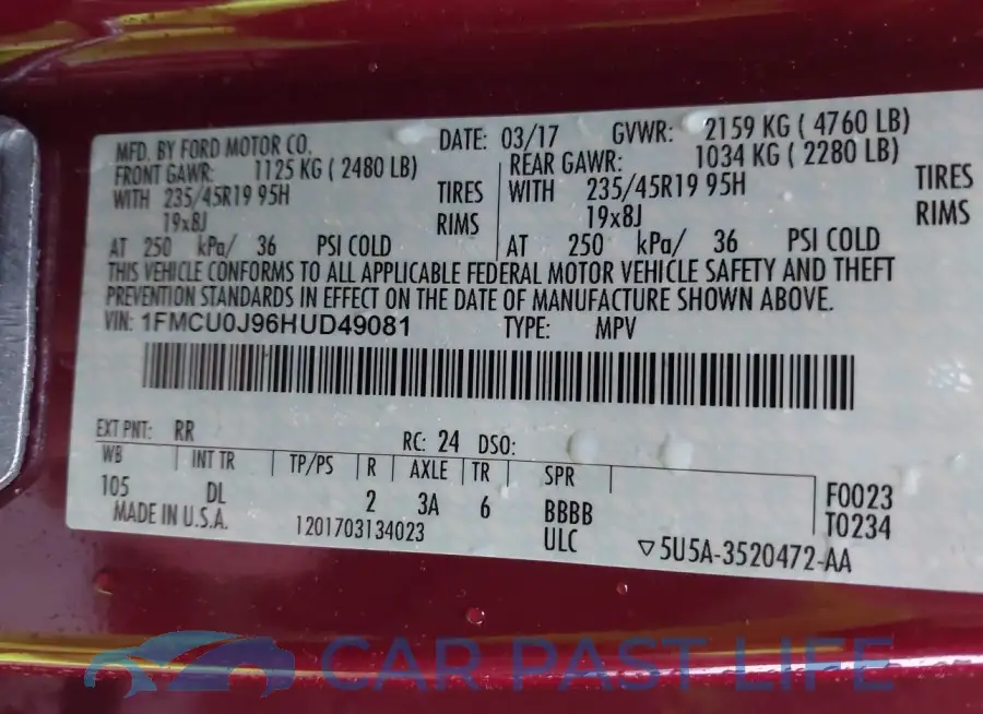 1FMCU0J96HUD49081# 9