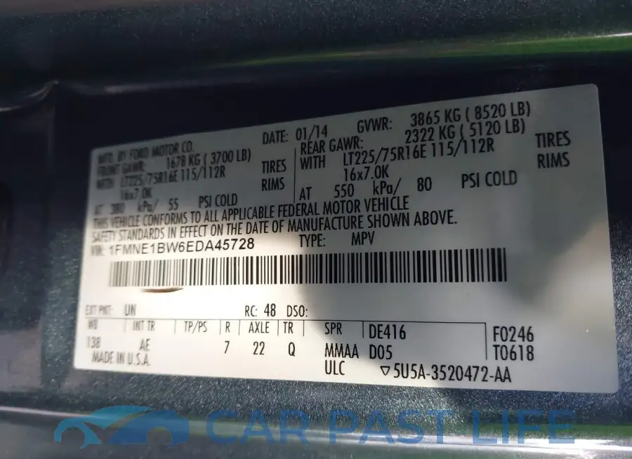1FMNE1BW6EDA45728# 9