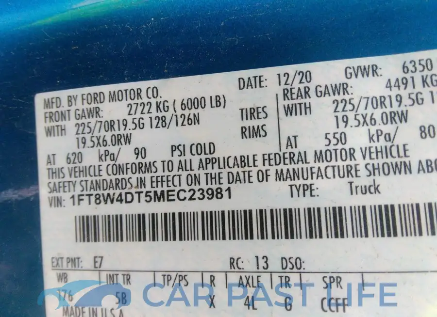 1FT8W4DT5MEC23981# 9