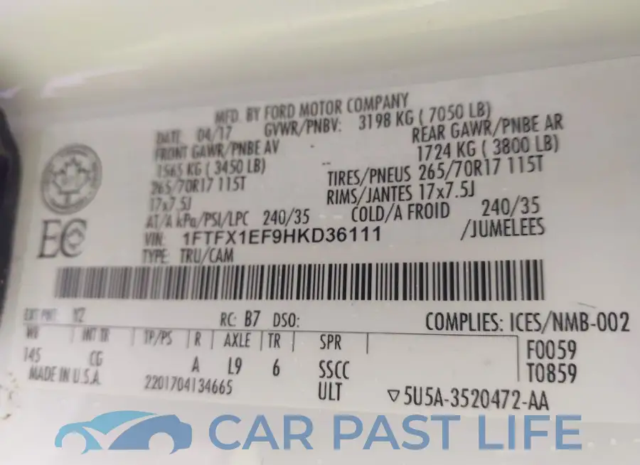1FTFX1EF9HKD36111# 9