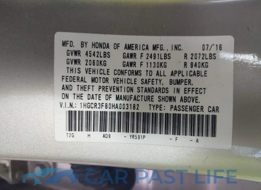 1HGCR3F80HA003182# 9