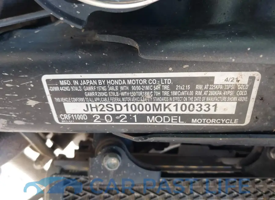 JH2SD1000MK100331# 10