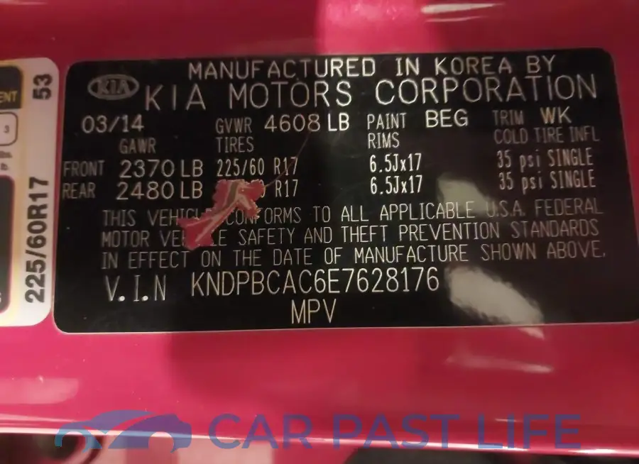 KNDPBCAC6E7628176# 9