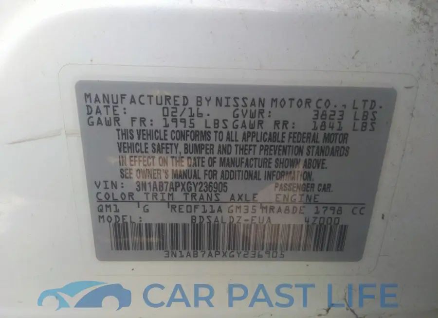 3N1AB7APXGY236905# 9