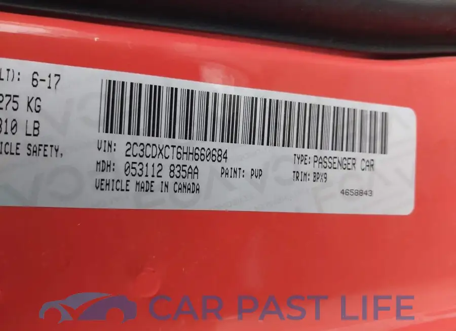 2C3CDXCT6HH660684# 9