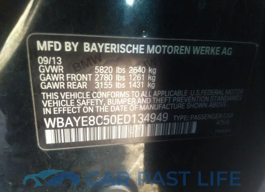 WBAYE8C50ED134949# 9