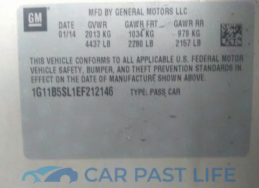 1G11B5SL1EF212146# 9