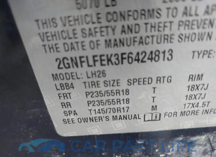 2GNFLFEK3F6424813# 9