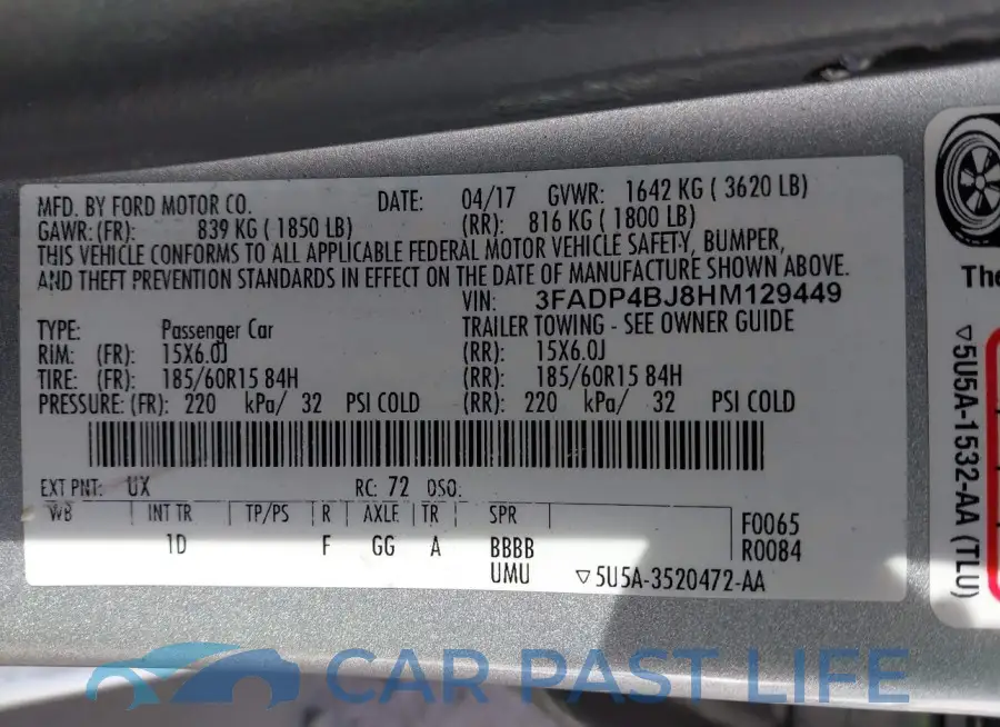 3FADP4BJ8HM129449# 9