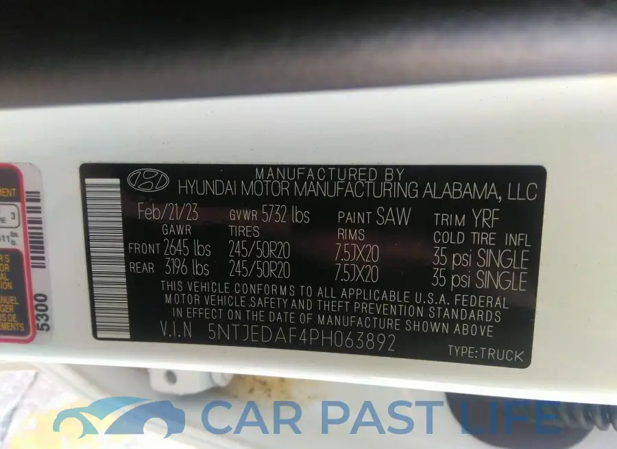 5NTJEDAF4PH063892# 9