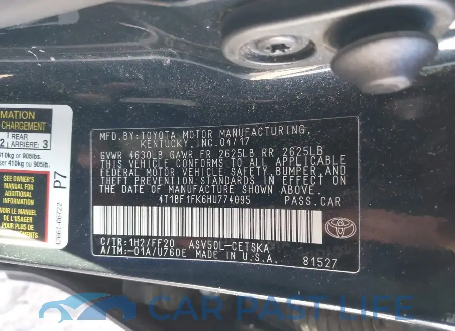 4T1BF1FK6HU774095# 9