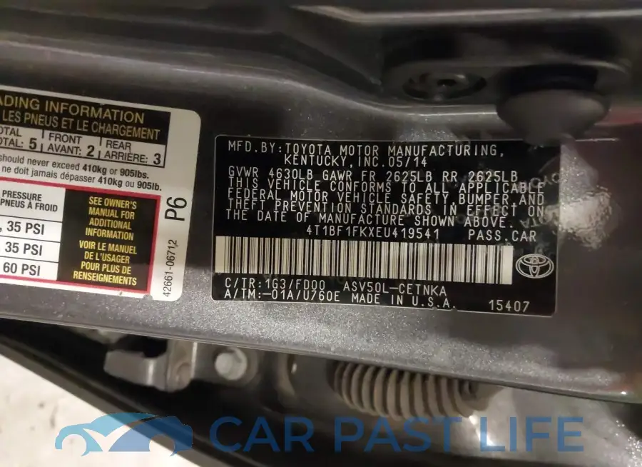 4T1BF1FKXEU419541# 9