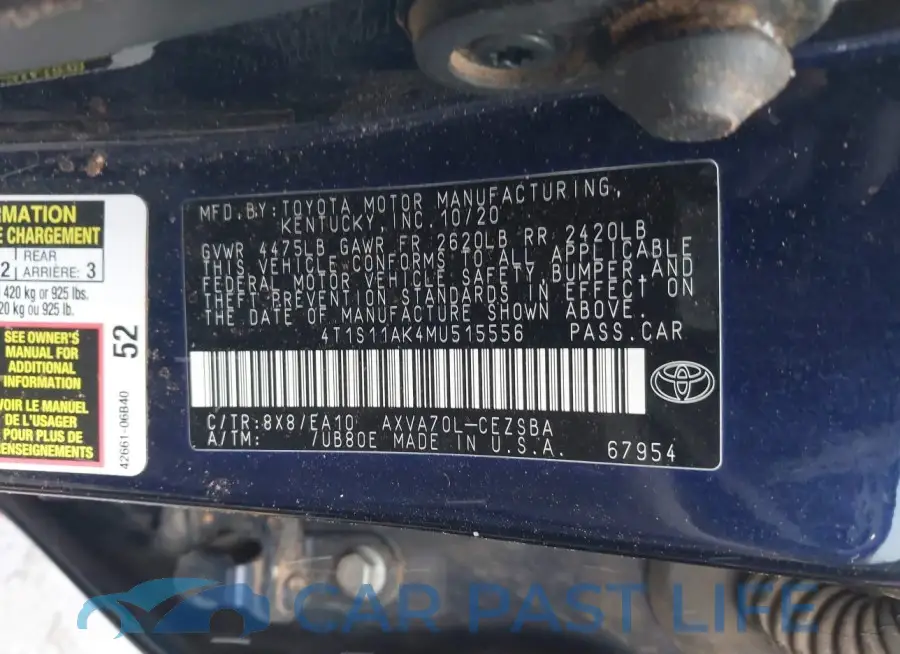 4T1S11AK4MU515556# 9