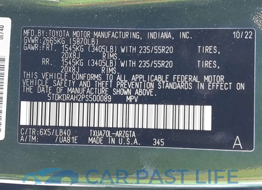 5TDKDRAH2PS500089# 9