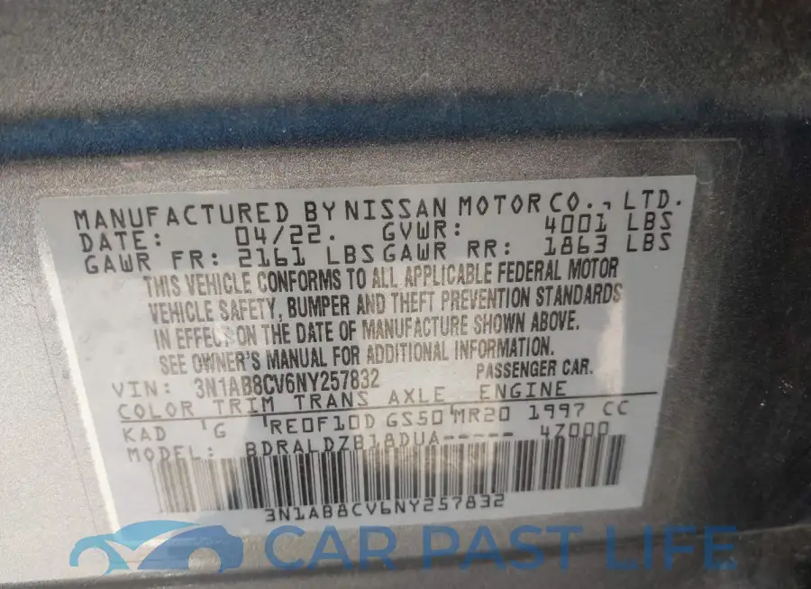 3N1AB8CV6NY257832# 9