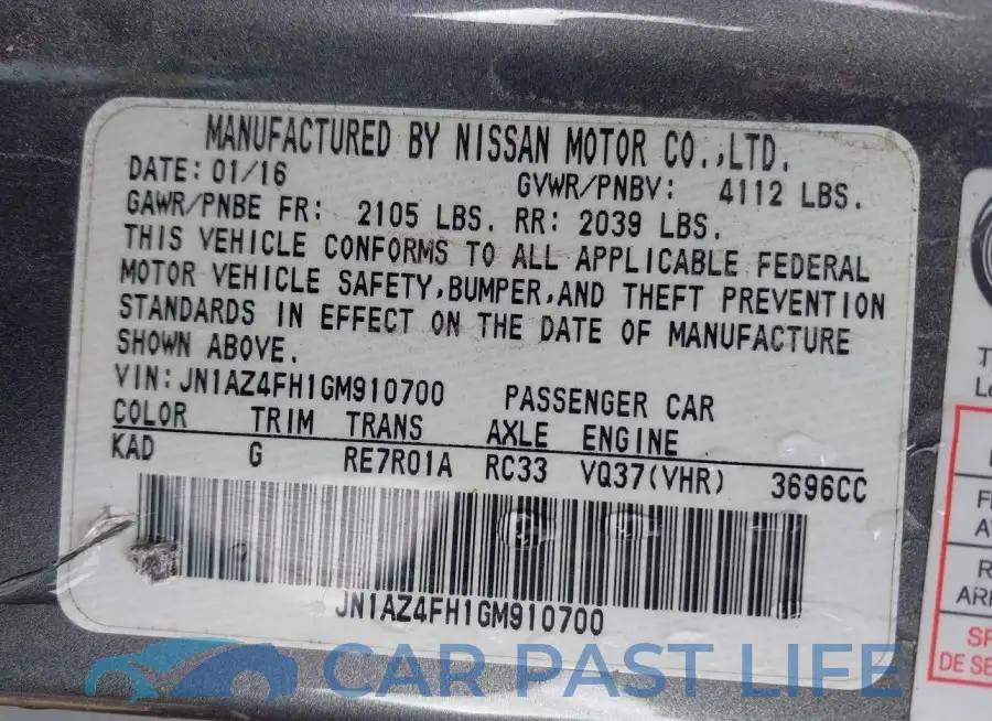 JN1AZ4FH1GM910700# 9